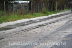 Viterbo imbiancata dalla grandine