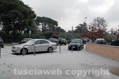 Viterbo imbiancata dalla grandine