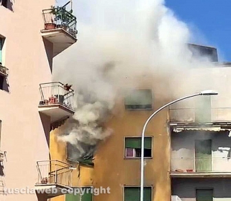 Viterbo - Incendio in un appartamento in via Monte Grappa