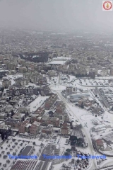 Viterbo e la Tuscia innevate viste dall\'elicottero