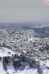 Viterbo e la Tuscia innevate viste dall\'elicottero