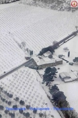 Viterbo e la Tuscia innevate viste dall\'elicottero