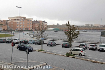 Viterbo ricoperta di grandine
