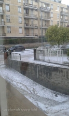 Viterbo ricoperta di grandine