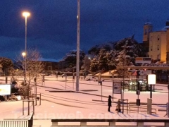 Viterbo sotto la neve all\'alba