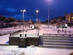 Viterbo sotto la neve all\'alba