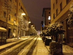 Viterbo sotto la neve all\'alba