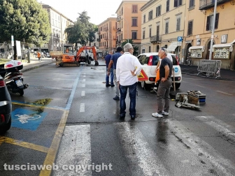 Voragine in piazza della Rocca