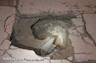 Viterbo - Voragine in via del Pilastro
