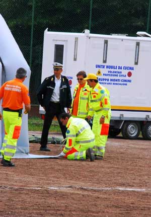 Simulazione di un terremoto a Ronciglione