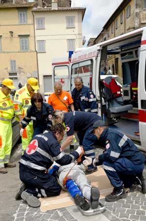 Simulazione di un terremoto a Ronciglione
