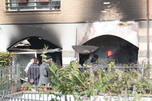 Viterbo - L'incendio in via Rasetti