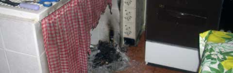 La cucina dalla quale è partito l'incendio