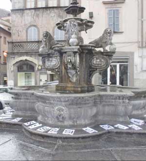 Mani sporche nella fontana, il blitz di Casa Pound