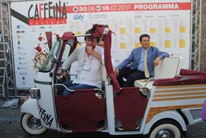 Il sindaco Marini all'inaugurazione di Caffeina 2011