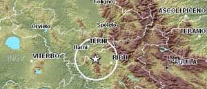 L'epicentro del terremoto