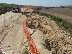 La strada di accesso per l'Acropoli di Tarquinia