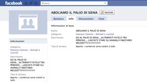 Il gruppo su Facebook contro il palio di Siena
