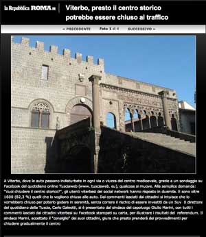 L'articolo di Repubblica sulla chiusura del centro storico