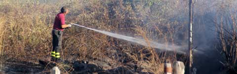 I vigili del fuoco in azione