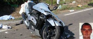 La moto di Siarhei Chykun - In basso il centauro