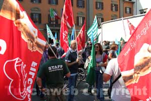 I dipendenti della Unopiù in protesta