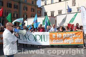 I dipendenti della Unopiù in protesta