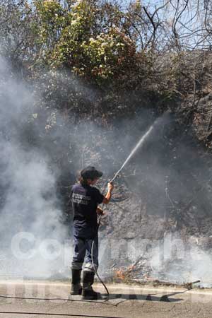 Incendio, protezione civile sul posto