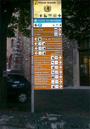 Un esempio della segnaletica turistica omogenea