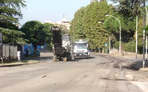 I lavori di asfaltatura al Murialdo