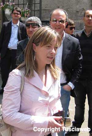 Giorgia Meloni, durante una visita a Viterbo