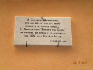 La targa a Giovanni Montechiari