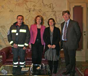 La visita di Domenico Riccio ai vigili del fuoco di Viterbo