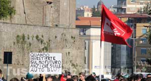 Uno degli striscioni