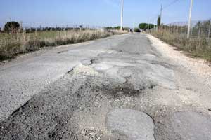 Le strade in dissesto a Montalto di Castro