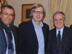 Vittorio Sgarbi e Maurizio sacconi con Enrico Contardo