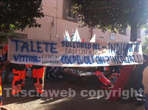 I dipendenti di Talete bloccano via Saffi