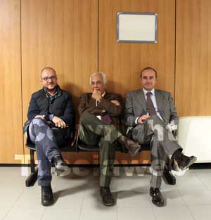 Rotelli prima dell'udienza, con il suo avvocato Roberto Massatani e l'avvocato di Mario Rossi Giovanni Labate