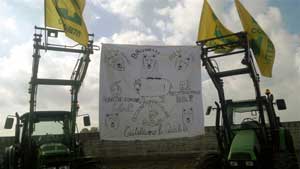 Il sit-in di protesta delle confederazioni agricole
