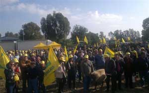 Il sit-in di protesta delle confederazioni agricole