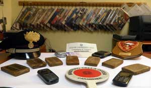 La droga sequestrata dai carabinieri di Tuscania
