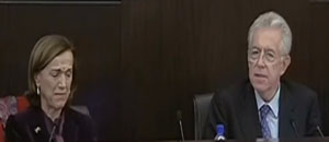 Il ministro Elsa Fornero e il premier Mario Monti