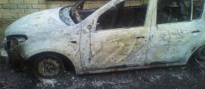 L'auto bruciata