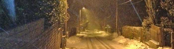 La nevicata di questa sera, 7 febbraio, a San Martino