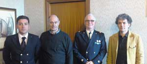 Il sindaco Mazzola, il comandante Alessandro e l'assessore Bacciardi