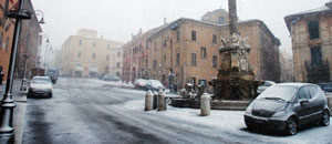 Piazza Matteotti innevata