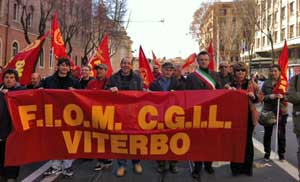 La Fiom Cgil di Viterbo al corteo di Roma
