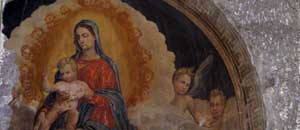 Una delle due nicchie decorate scoperte a Fabrica di Roma