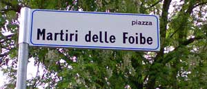 La via dedicata ai Martiri delle foibe