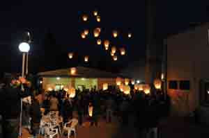 Le lanterne lanciate in cielo